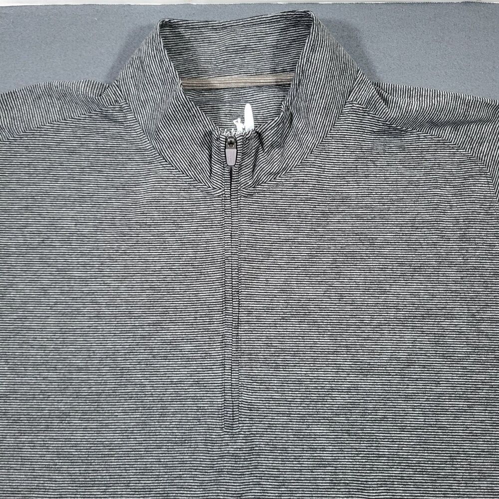 johnnie-O Gray Striped Quarter Zip Pullover Mens XXL Performance Activewear